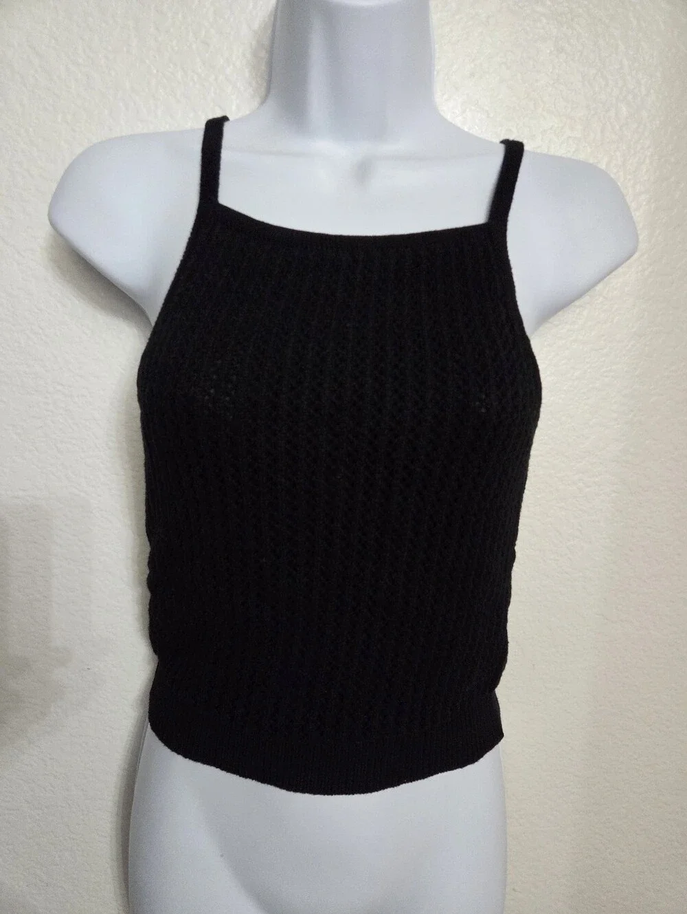 Z Supply Black Knit Square-Neck Tank Size Small